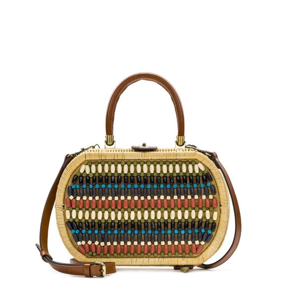 Patricia Nash Handbags - Patricia Nash Beaded Natural Wicker Bag